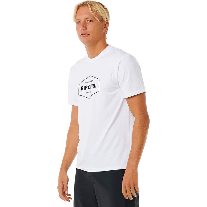 2024 Rip Curl Hombres Grapadora UPF Chaleco De Lycra De Manga Corta 14UMRV - White